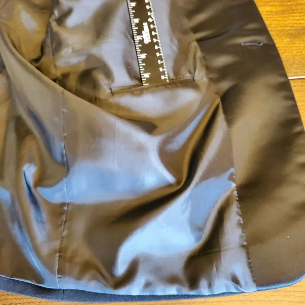 Vittorio St. Angelo Milan Men's Black Tuxedo Blazer Jacket Formal 46R Satin Trim - Picture 13 of 16